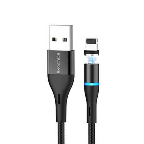 Кабель USB A - USB Lightning (1,2 м) Borofone BU16 Black магнитный