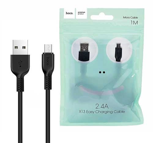 Кабель USB A - micro USB B (1 м) Hoco. X13 Black