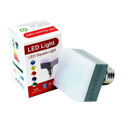 Лампа-светильник 9W E27 с квадратной колбой