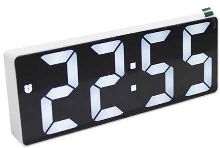 Космос X0712L часы настольные (белый корпус, белые цифры)