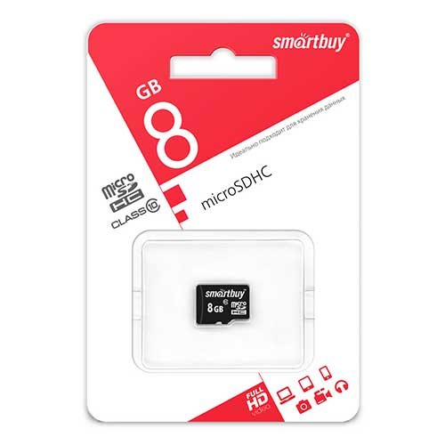 microSDHC 8Gb Smart Buy Class 10 без адаптера