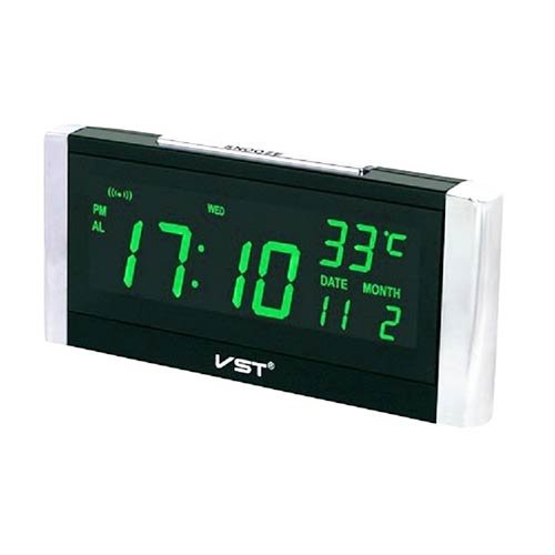 Настольные часы VST-731W - ярко-зеленые цифры (говорящие)