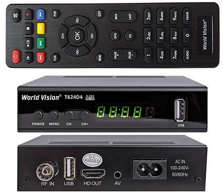 World Vision T624D4 DVB-T2/C с дисплеем, Wi-Fi