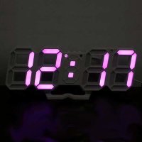 VST-883 часы настольные с фиолетово-розовыми цифрами