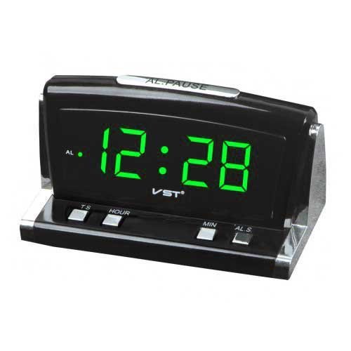 VST 718-4 часы настольные с ярко зелеными цифрами