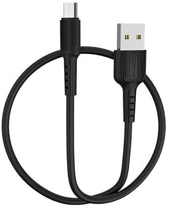 Кабель USB A - micro USB B (1 м) Borofone BX16 Black