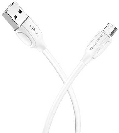 Кабель USB A - micro USB B (1 м) Borofone BX19 White