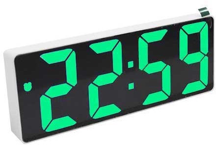 Космос X0712L часы настольные (белый корпус, зелёные цифры)