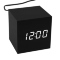 VST-869-6 часы настольные в черном деревянном корпусе с белыми цифрами