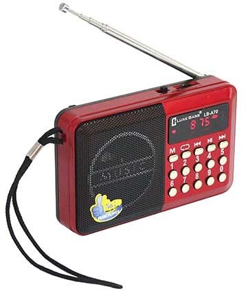 Радиоприемник LUXEBASS A70 (USB\SD\MP3) красный