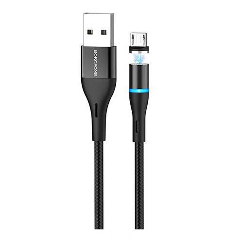 Кабель USB A - micro USB B (1,2 м) Borofone BU16 Black магнитный